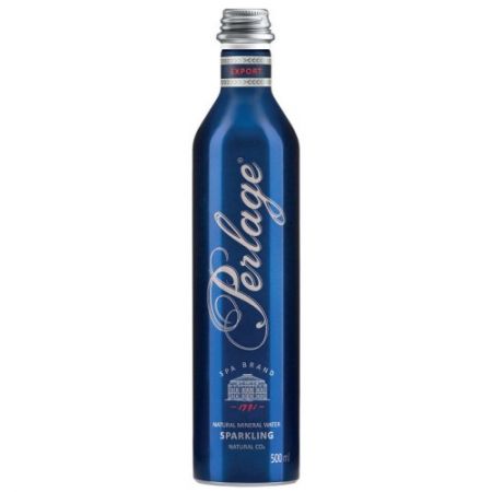 Minerālūdens PERLAGE, gāzēts, alumīnija pudele, 0.5l (DEP) (450-23069)