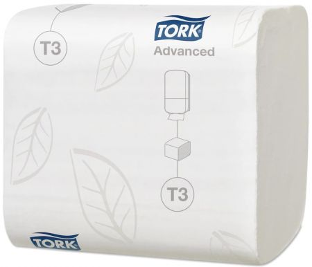 Tualetes papīrs TORK Advanced T3, 2 sl., 252 lapiņas, 19 x 11 cm, baltā krāsā (400-09751)