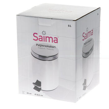 Atkritumu tvertne SAIMA ar pedāli 5 L, sudraba krāsā (400-03094)
