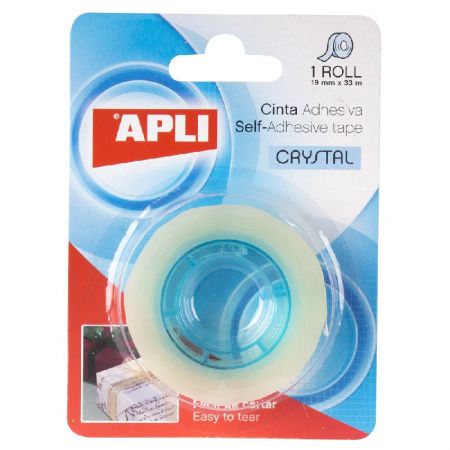 Līmlente APLI Crystal 19mm x 33m, īpaši caurspīdīga (200-10526)