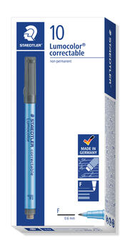 Dzēšamais OHP marķieris STAEDTLER LUMOCOLOR 305 F 0.6 mm zils (200-10592)