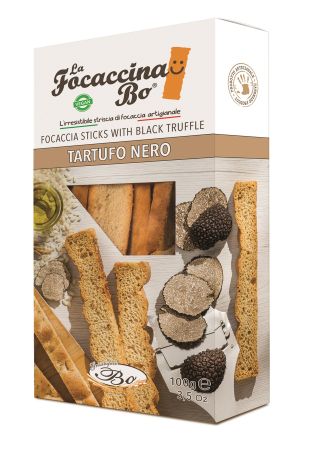 Maizes standziņas FOCACCINA Al Tartufo kraukšķīgā fokača ar melnajām trifelēm, 100g (450-27456)