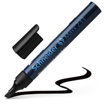 Noturīgais marķieris SCHNEIDER Maxx 233 slīps, 1-5 mm, melns (200-01448)