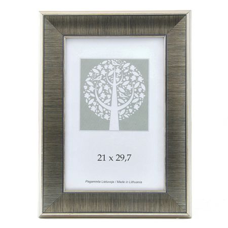 Foto rāmis, plastmasas, A4, 21x29,7 cm, sudraba krāsā (200-11377)