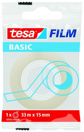 Līmlente TESAfilm Basic, caurspīdīga, 33m x 15 mm (200-15164)