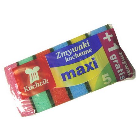 Trauku un saimniecības sūklis KUCHCIK MAXI , 65 x 90 x 30 mm, 6 gab./iepak. (400-03787)