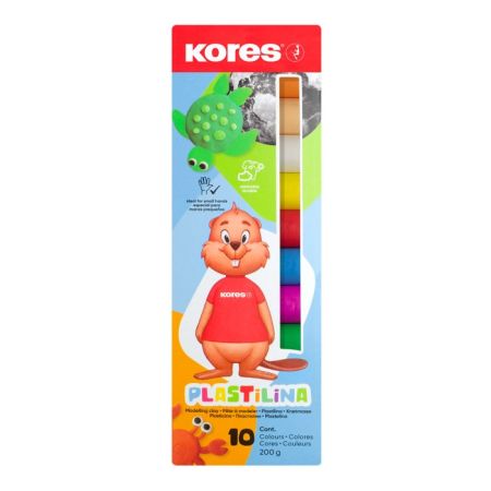 Plastilīns KORES, 10 krāsas (550-04420)