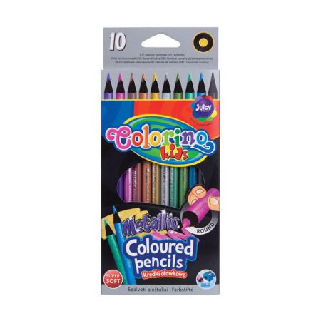 Krāsainie zīmuļi COLORINO METTALIC, 10 krāsas (200-07733)