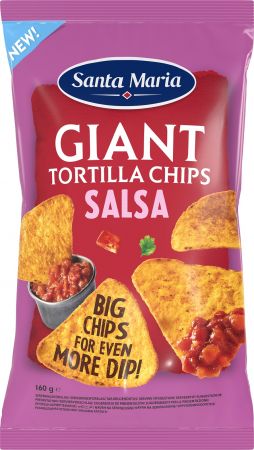 Īpaši liela izmēra kukurūzas čipsi ar salsas garšu 160g, Santa Maria (450-22971)