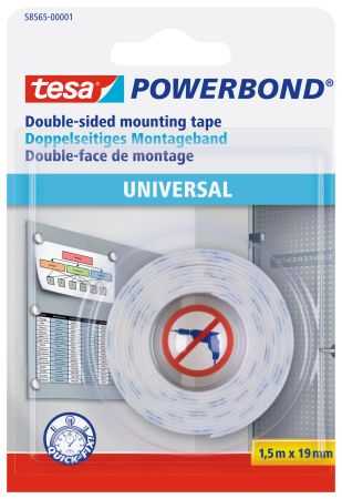 Līmlente tesa® Powerbond Universal, abpusēja, 1.5mx19mm (200-13396)