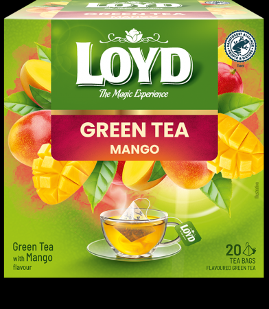 Aromatizēta zaļā tēja LOYD ar mango garšu 20x1,5g (maisiņos) (450-27878)
