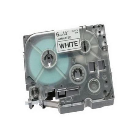 Lenta BROTHER TZE-211, 6 mm x 8 m, melni burti uz balta fona (250-01196)