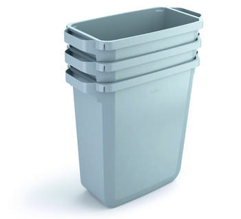 Atkritumu tvertne DURABIN® 60L taisnstūrveida, pelēka (vāciņš jāiegādājas atsevišķi) (400-09458)