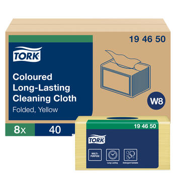 Lupatiņas TORK PREMIUM W8 sistēmai,izmēri: 38 x 30 cm., 40gab./iepak., dzeltenā krāsā (400-01625)