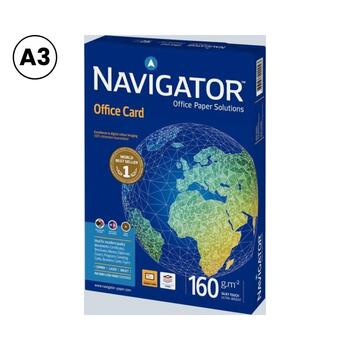 Papīrs NAVIGATOR OFFICE CARD A3 formāts 160 g/m2, 250 loksnes/iepakojumā (100-01166)