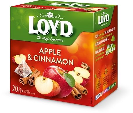 Augļu tēja LOYD Pyramids ar āboliem un kanēli 20 x 2.2g (450-14498)