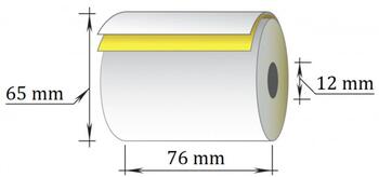 Kases lente TECHNOINFORM ar izmēru 76mm x 20m, divslāņu (L/SC), max.diam. 65 mm, 10 gab/iepakojumā (100-00321) (100-07984)
