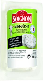 Kazas piena siers SOIGNON, ar ķiplokiem un zaļumiem, 45%, 110 g (450-10699)
