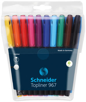 Pildspalva liners SCHNEIDER TOPLINER 967, 0.4mm, 10 krāsu komplekts (200-00646)
