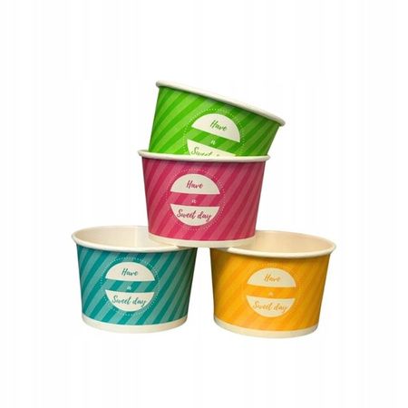 Vienreizlietojamais trauks saldējuma MIX, papīrs, 160 ml, D 9,2 cm, A 5 cm, 50 gab. 0.263kg (400-10536)