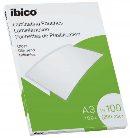 Laminēšanas kabatas Ibico, A3, 303x426 mm, 100 mik., 100 gab/iepak. (250-07887)