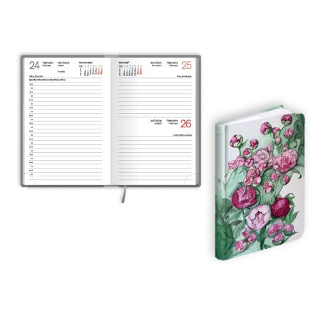 Kabatas plānotājs 2027.gadam EKO Mono flex Flowers, diena, 98x150 mm, laminētie vāki (100-11771)