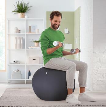 Aktīvā sēdbumba Leitz Ergo ar atsvara funkciju 65cm, tumši pelēka (350-01790)