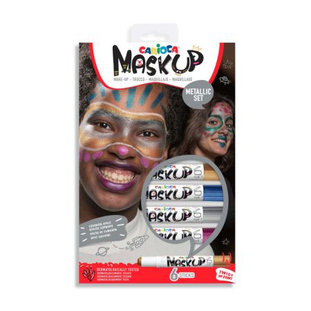 Sejas krāsas CARIOCA Mask Up Metallic 6 gab (200-13683)