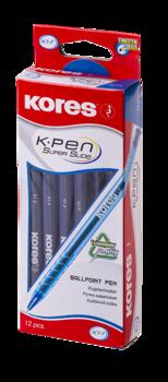 Lodīšu pildspalva KORES SUPER SLIDE K1 F 0.7 mm zila (200-07738)
