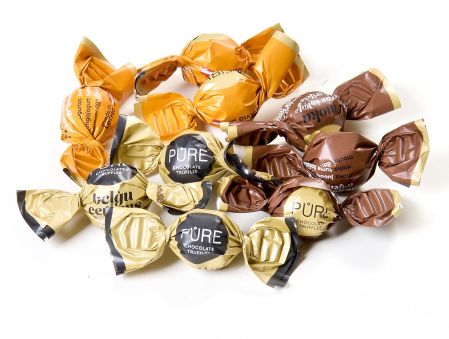 Tumšās šokolādes trifeles ar pildījumiem "ASORTI" 1kg (mazās)  PURE (450-27062)