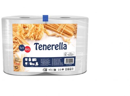 Papīra dvieļi TENERELLA, 1+1, 2 slāņi, 66.5 m, 350 loksnes, 2 ruļļi (400-10953)