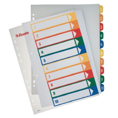 Sadalītājs dokumentiem Esselte Project A4 formāts maxi, 1-10, plastikāta (150-00278)