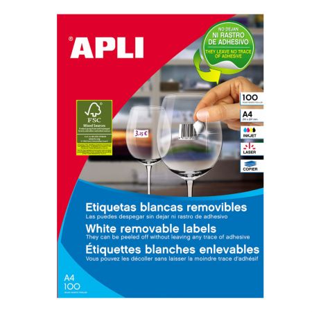 Uzlīmes APLI ILC ar izmēru 64.6x33.8mm, 100 loksnes/24 uzlīmes loksnē REM (100-00358)