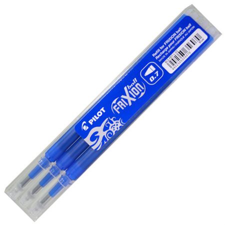 Serdenis PILOT FRIXION 0.7mm, zila tinte, 3 gab/iepakojumā (200-05570)