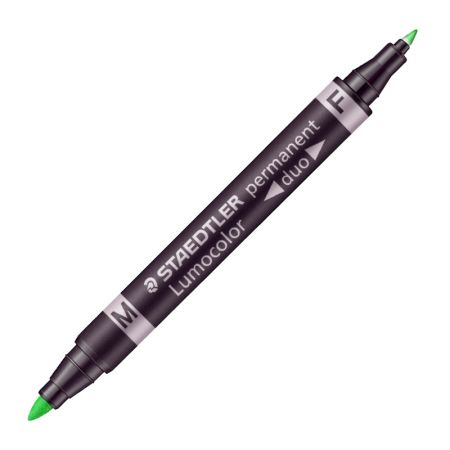 Noturīgais marķieris STAEDTLER LUMOCOLOR DUO, dubults zaļš (200-01421)