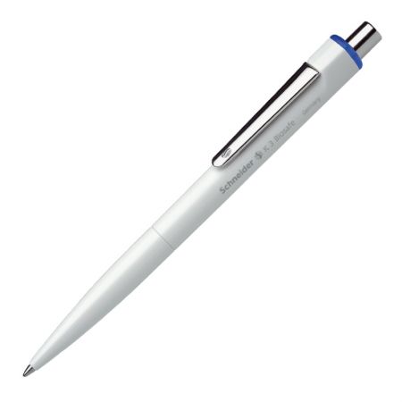 Lodīšu pildspalva SCHNEIDER K3 Biosafe balts korpuss, zila tinte (200-03713)