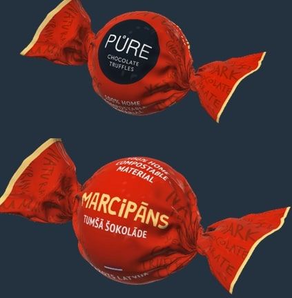 Tumšās šokolādes trifeles ar marcipāna krēma pildījumu 1kg, PURE (450-14881)