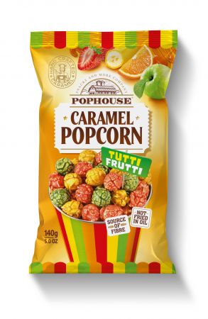 Karameļu popkorns POPHOUSE Tutti Frutti, ar augļu garšu, 140g (450-23213)