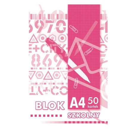 Piezīmju papīra bloks, līmēts, A4/50 lpp, bez caurumiem, rūtiņu (100-00672)