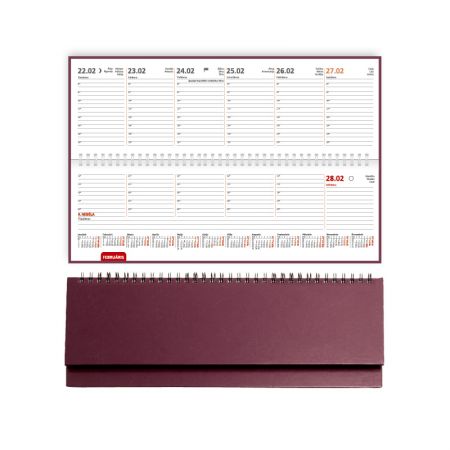 Galda plānotājs 2027.gadam EKO Credo,nedēļa, 300x100 mm, balacron, bordo (100-02032)