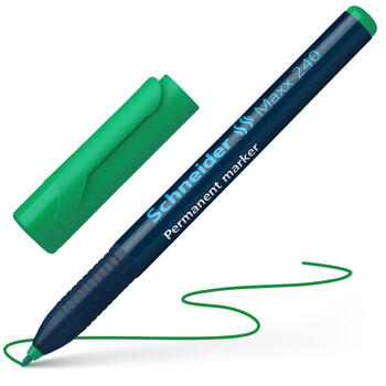 Noturīgais marķieris SCHNEIDER Maxx 240 konisks 1-2 mm, zaļš (200-01483)