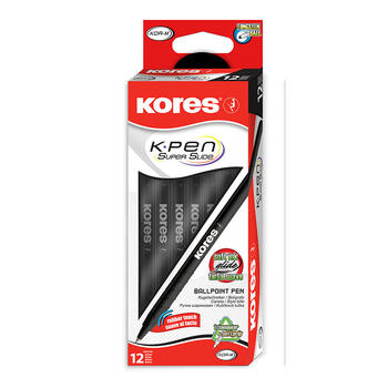 Lodīšu pildspalva KORES KOR-M, 1,0 mm, melna (200-12609)