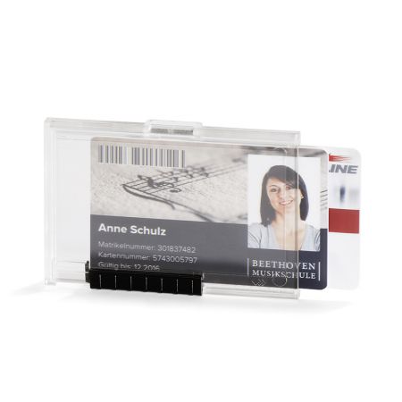 Magnētiskās kartes turētājs  DURABLE PUSHBOX DUO, bez klipša, 54 x 87 mm, 10 gab./ iepak. (150-03111)