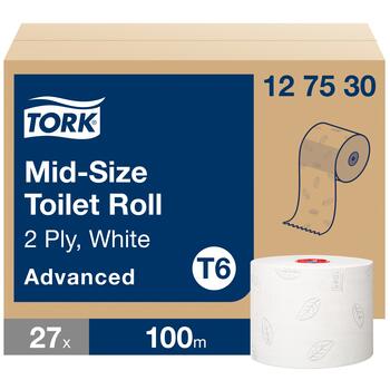 Tualetes papīrs TORK Advanced Compact T6, 2 sl., 9.9 cm x 100 m, baltā krāsā (400-03689)