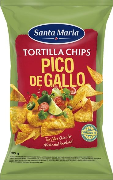 Kraukšķīgi kukurūzas čipši ar Pico de Gallo garšu 185g, Santa Maria (450-22901)