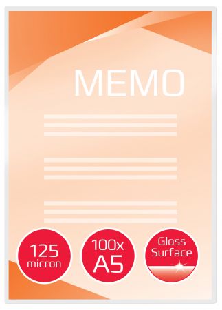 Laminēšanas kabatas GBC, A5, 154x216 mm, 125 mik., 100 gab/iepak. (250-07873)