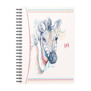 Piezīmju grāmatiņa ar spirāli OXFORD BOHO CHIC, A5, 60 lapas, 90 gsm, rūtiņu (100-10172)