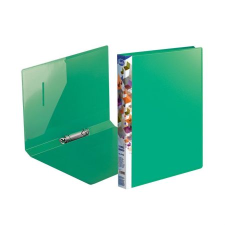 Mape ar 2 gredzeniem FOROFIS A4 formāts, platums 20 mm, PP, zaļā krāsā (150-03943)