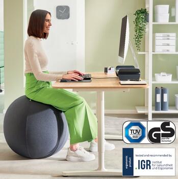 Aktīvā sēdbumba Leitz Ergo ar atsvara funkciju 65cm, tumši pelēka (350-01790)