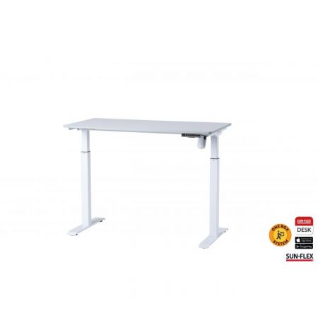 Regulējama augstuma galds SUN-FLEX®EASYDESK ELITE, elektrisks, viens motors, balts, galda virsma 120x60cm, balta (350-01274)